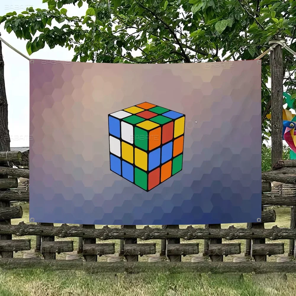 R-Rubiks C-Cubes Art Retro Flags Multiple Choice Living Studio Booth Interior Decoration Banner