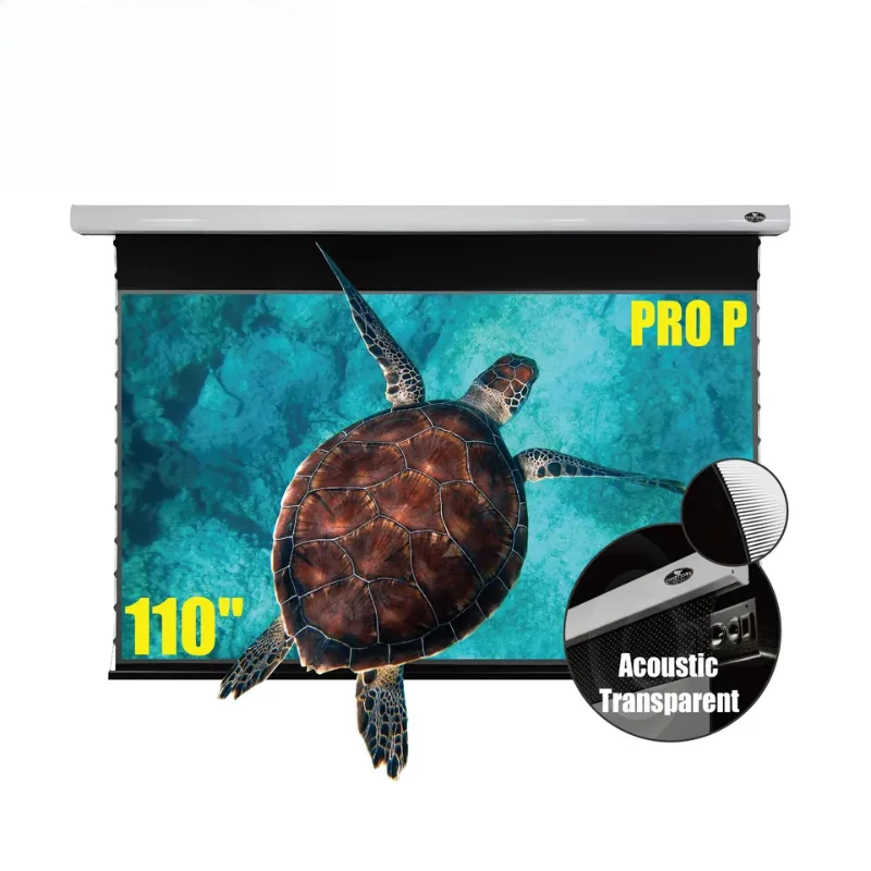 Motorized Pull-Down Acoustic Transparent Ambient Light Suppression Projector Screen