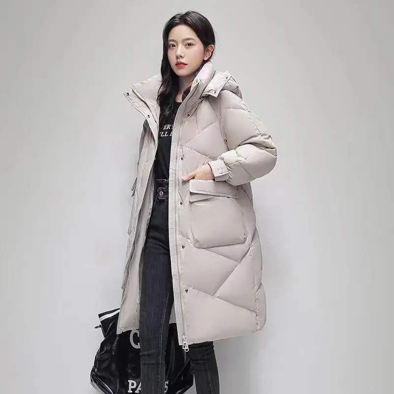 Manteau en duvet de coton pour femme, veste d'hiver, parkas de longueur moyenne, vêtements d'extérieur épais, pardessus chaud, nouveau, 2023