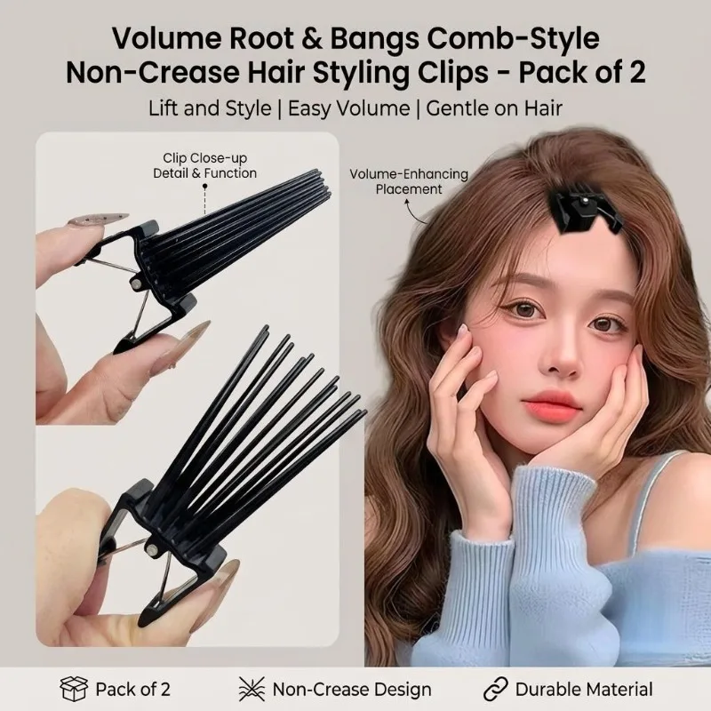 

Natural Fluffy Hair Clip, Women Hair Curler Styling Tool with Comb for Root Curling and Volume, Simple Fluffy Hairpin for