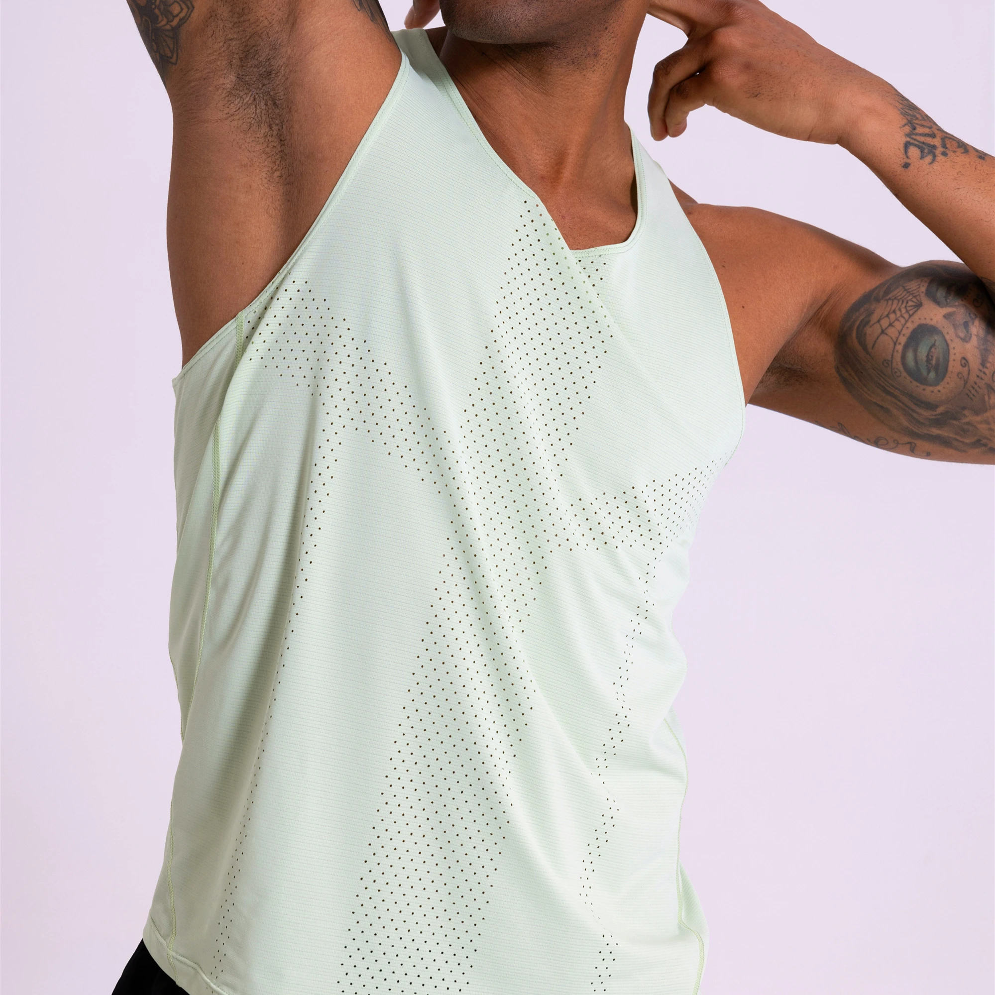 Mens Running Vest Top Marathon Outdoor Sport Guy Basketball Cycling Fitness Sleeveless Hole Shirts Clothing Quick Dry Breathable