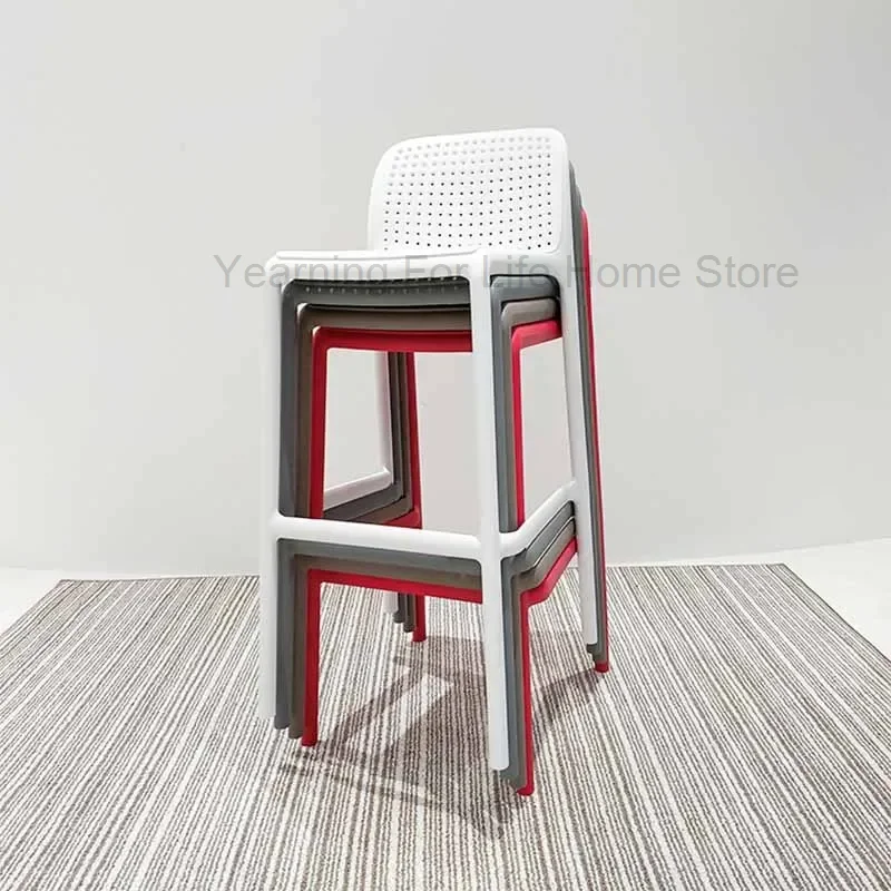 Nordic Minimalist Design Office High Barber Bar Chair Barber Cafe Outdoor Beach Chairs Plastic Sandalye Nordic Furniture