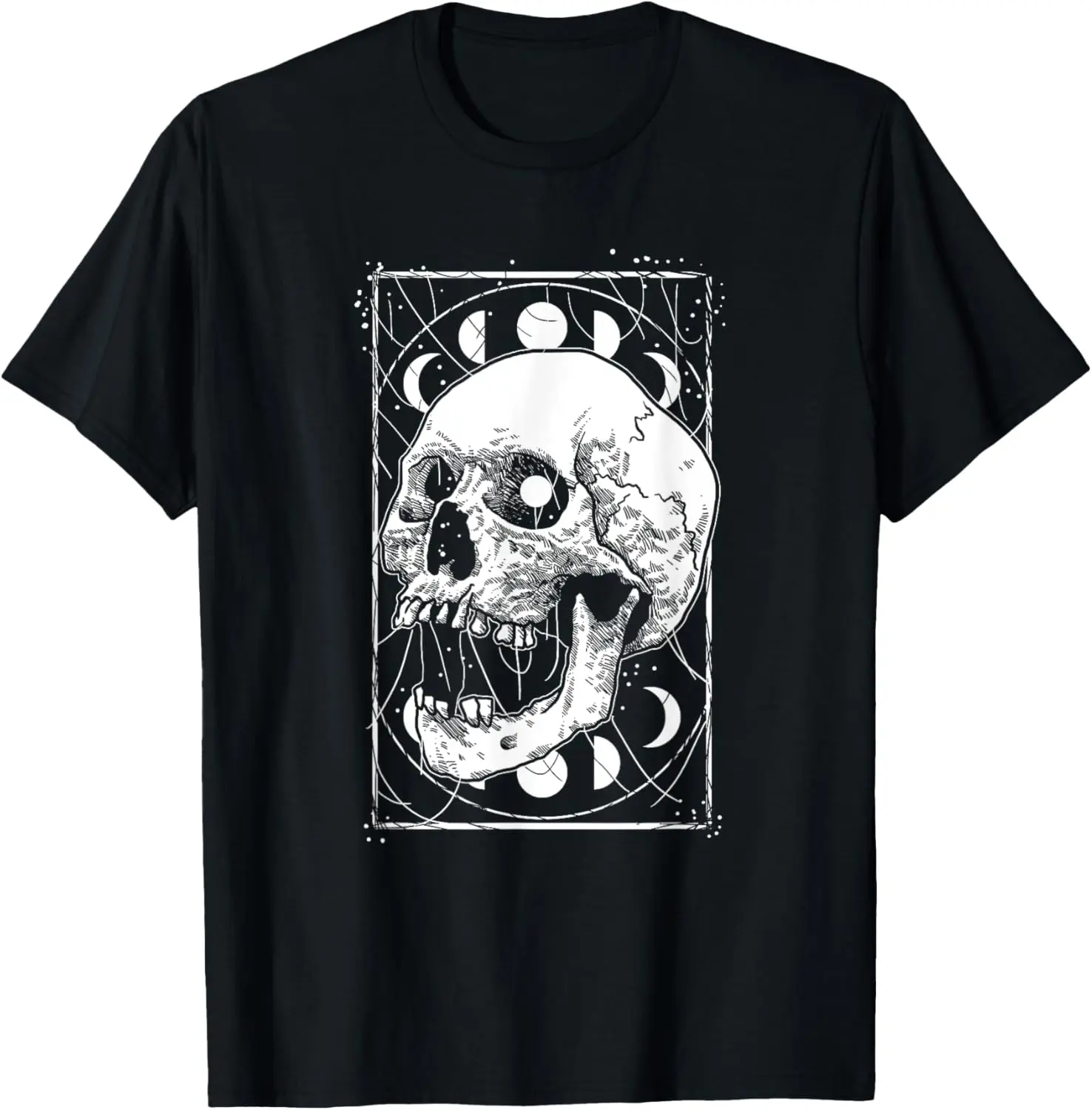 Skull Moon Phases Pastel Goth Gothic Occult Wicca Men Women T-Shirt