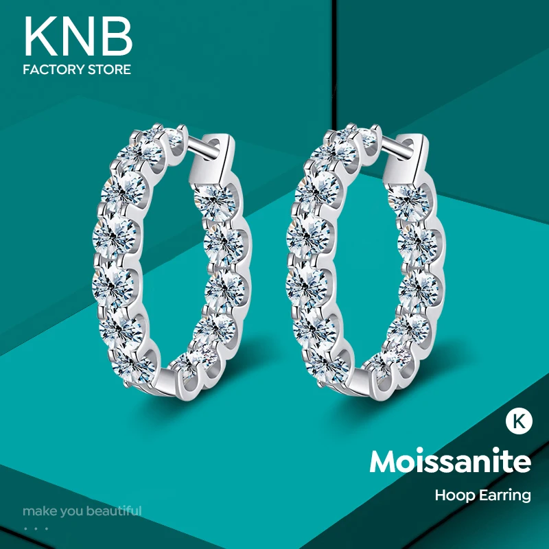 

KNB 2.6CT D Color Moissanite Diamond Earrings For Women 925 Sterling Sliver Diamond Eternity Party Engagement luxury Jewelry