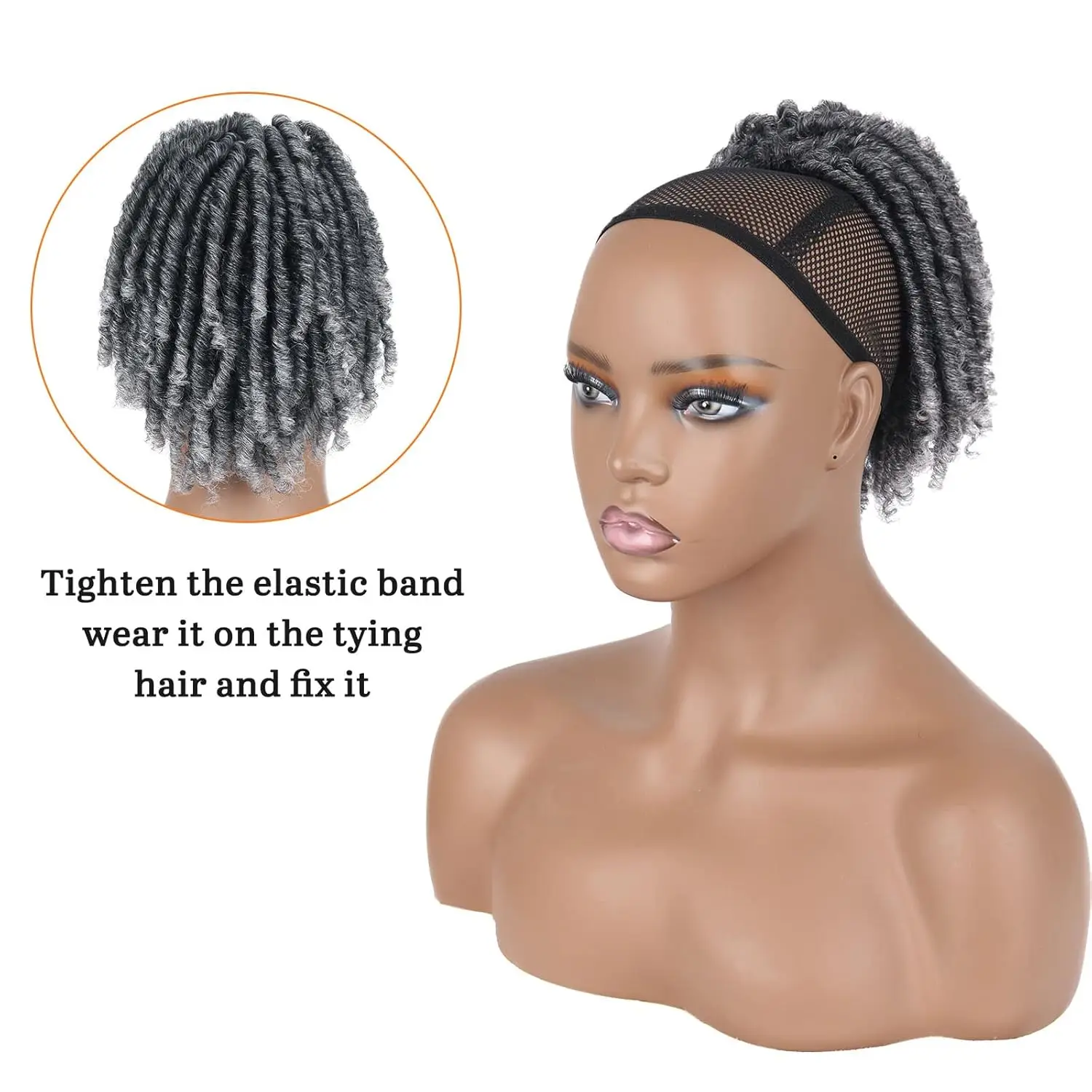 Dreadlock Ponytail Extensions for Women Drawstring Ponytail Goddess Coil Dreadlock Drawstring Clip on Ponytails Hair Synthetic