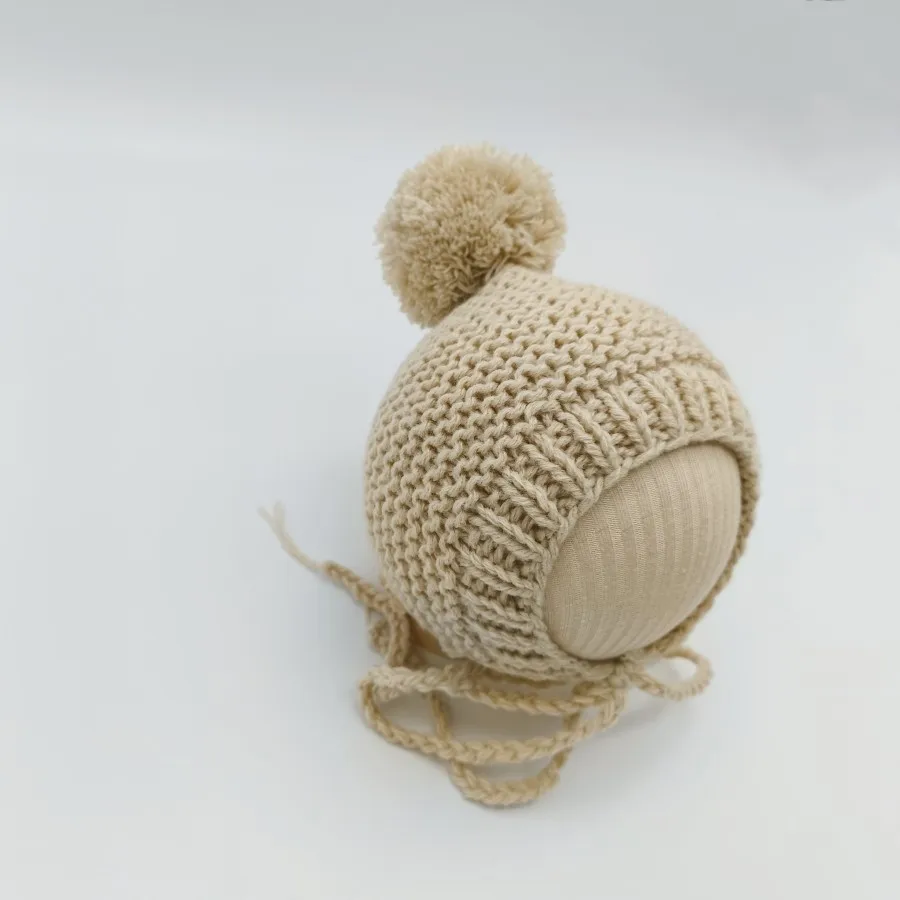 Newborn  Baby Boy Girl Pompom Hats  Newborn Photography Props