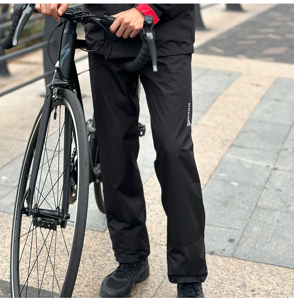 WOSAWE Radfahren Regenhose Outdoor Regenschutz Hosen Motorrad Klettern Camping Radfahren Sport Berg Regen Hosen Überschuhe – Detail 9