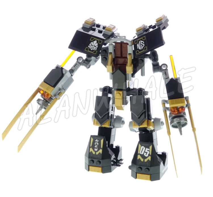 610 Piezas Shinobi Legacy Thunder Raider 2 en 1, Vehículo Nindroid Warrior Earth Mech 11493, Bloques de Construcción Compatibles con el Modelo