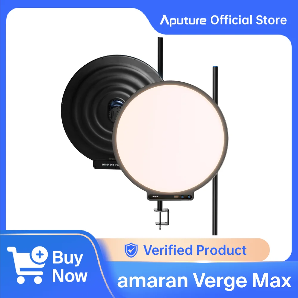 amaran Verge Max Kit 55cm Circular Edge-Lit Panel Light 2700K-6500K for Home studios Livestreamers Desktop Creators by Aputure