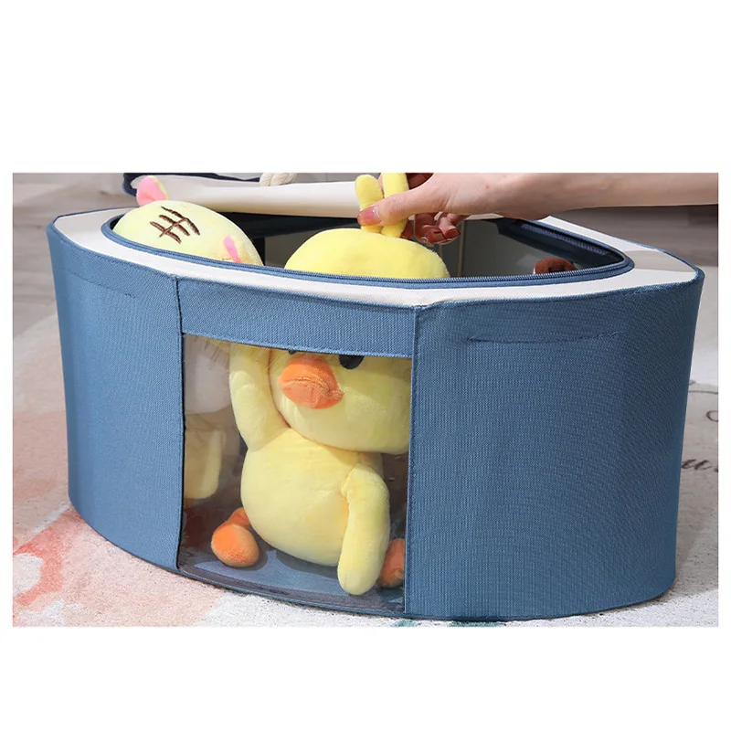 Foldable Storage Bag Bedside Wall Corner Organizer Dust-proof Oxford Cloth Toys Sundries Storage Bag with Thick Steel frame