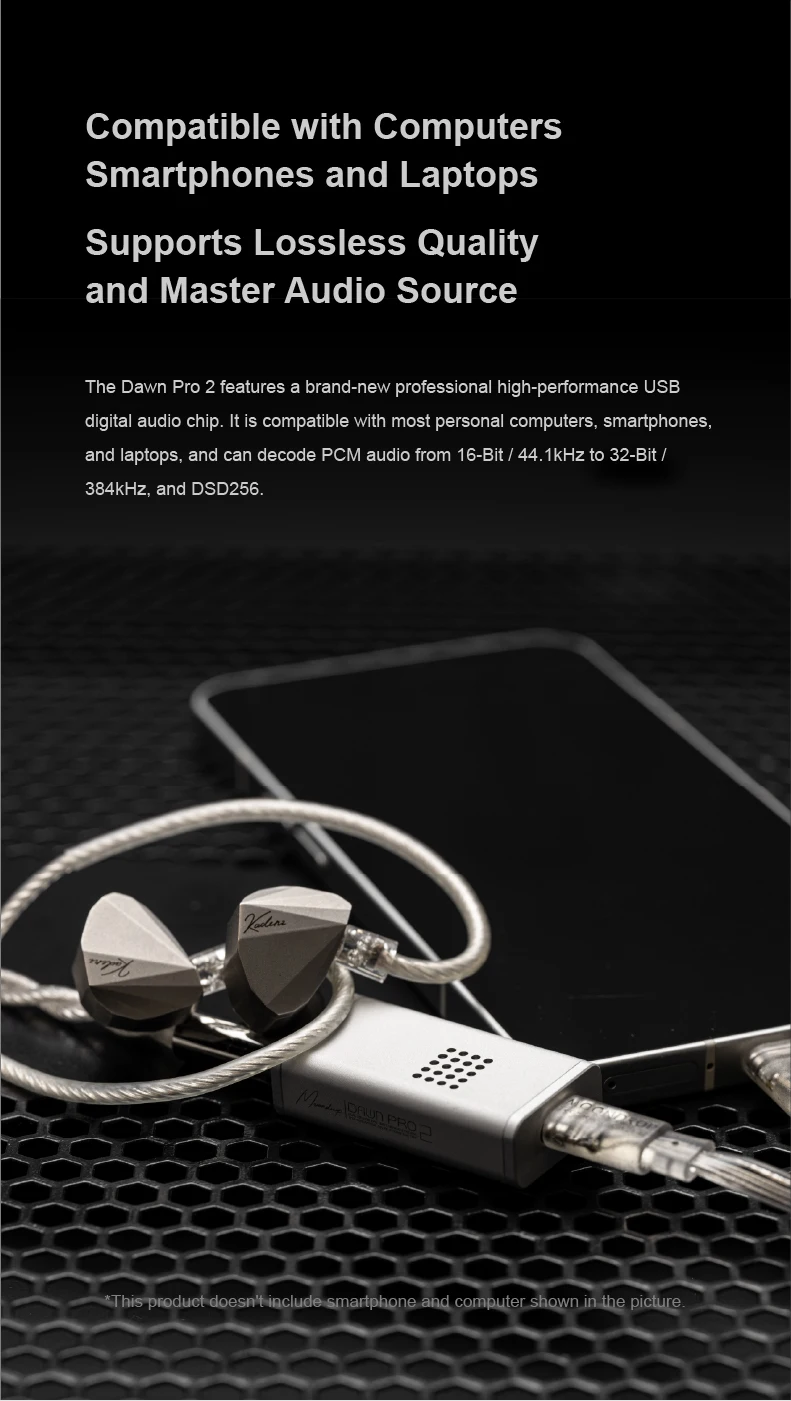 MOONDROP Dawn Pro 2 Tragbarer USB-DAC-Verstärker DUAL CS43198 DAC 32BIT/384KHz DSD256 Der Online-Interaktive DSP der 2. Generation – Detail 3