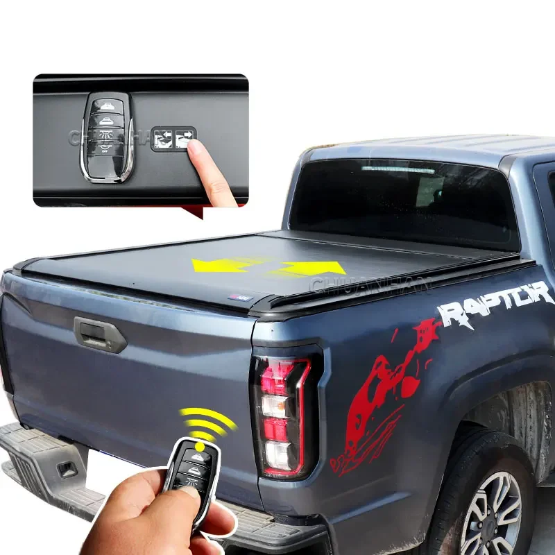 Aluminum Electric Retractable Pickup Truck Bed Cover L200 Tonneau Cover for F-150Raptor