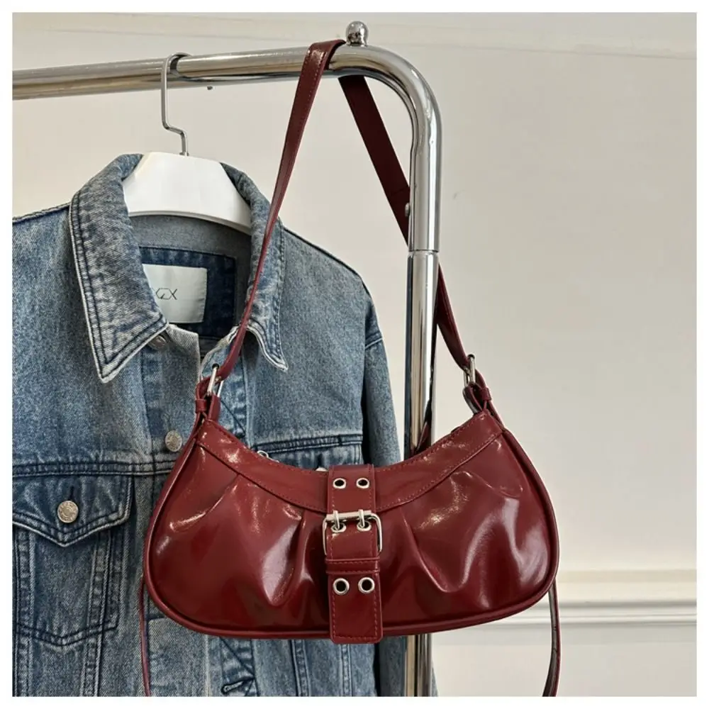 جديد مصمم مشبك الإبط حقيبة خمر القوطية Y2k حقيبة كتف بولي Leather الجلود عبر الجسم حار فتاة حقيبة يد المرأة
