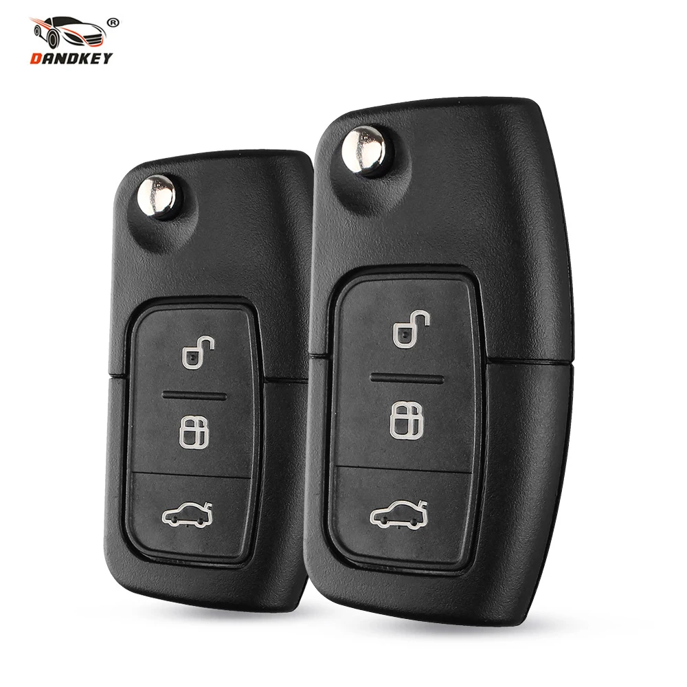 Dandkey For Ford Focus 2 3 Fiesta C Max connect Ka Mondeo S Max Galaxy 3 Buttons Flip Modified Car Key Shell Remote Fob Case