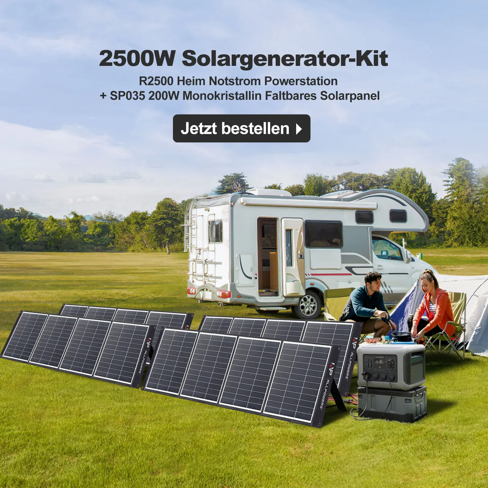 ALLPOWERS AC2500W+PV400W Solar Generator Kit Solar Panels 2016WH Lithium Power Station Portable Solar Lifepo4 view 4