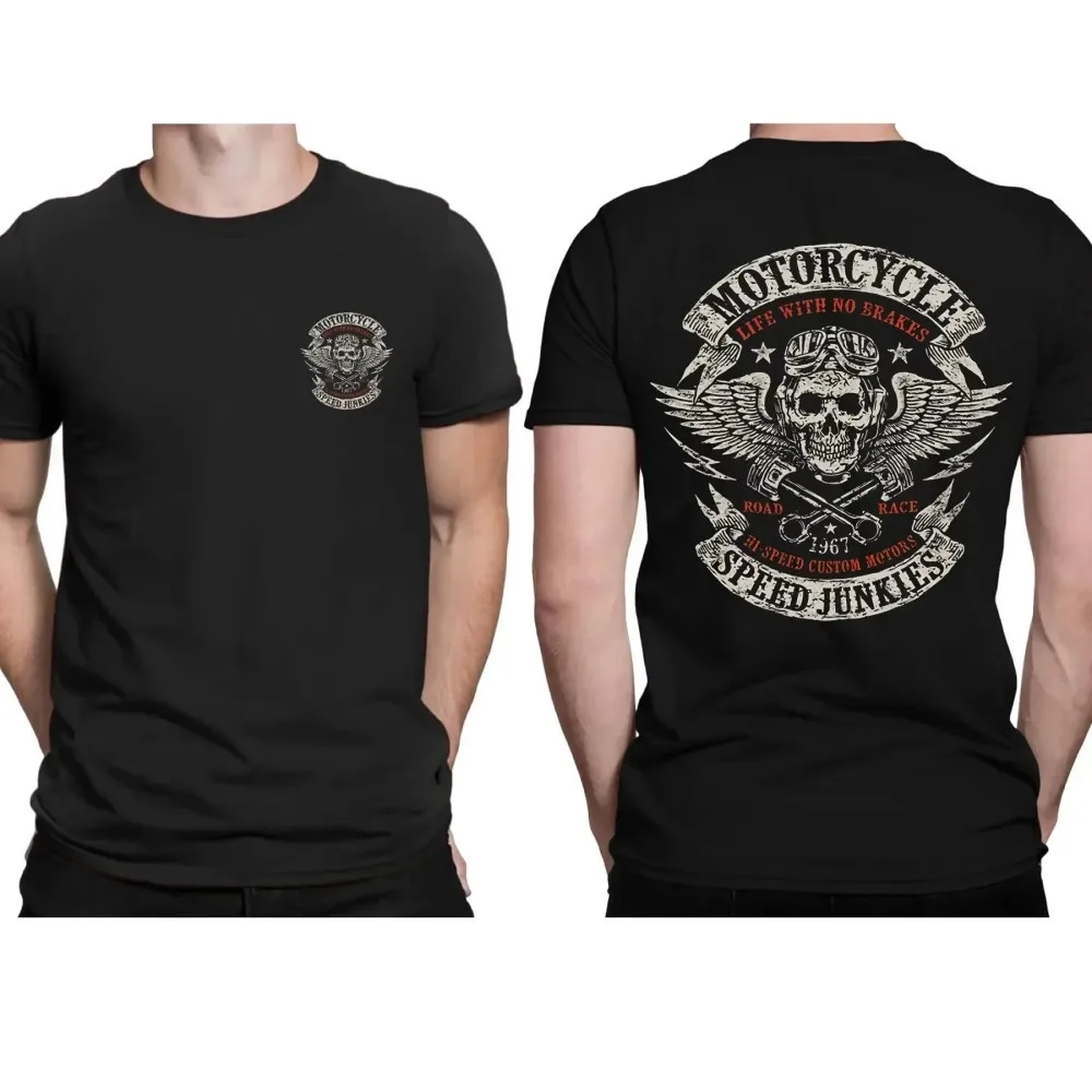 New men's fashionable summer horror skull print comfortable and breathable round neck Thsirt outdoor casual party top