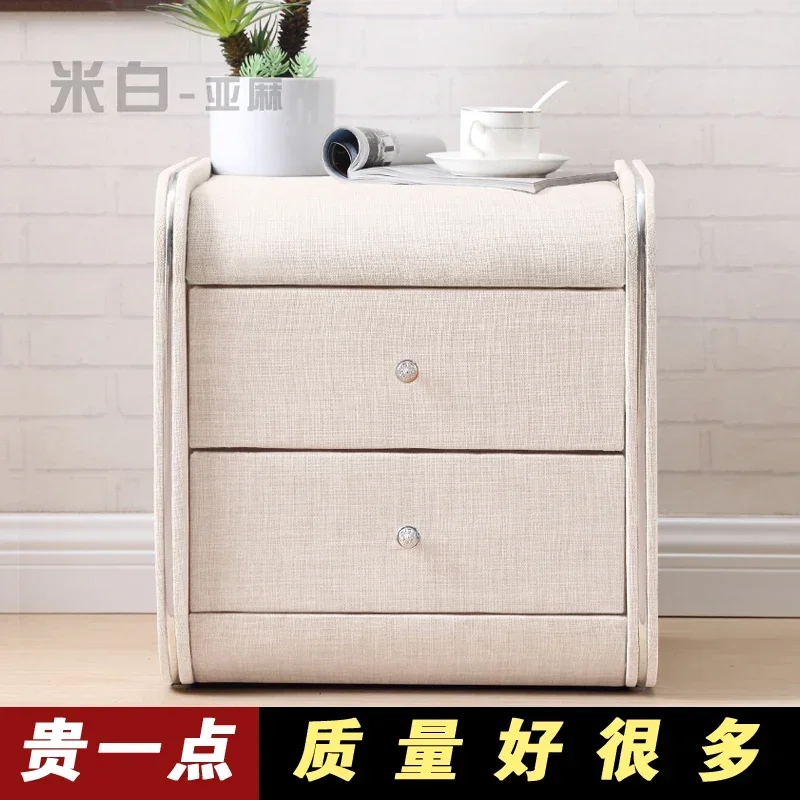 5V Fabric Bedside Table, Simple And Modern, Fully Packaged Wholesale Small Apartment With Lock Ultra-narrow Mini Storage Soft Ba