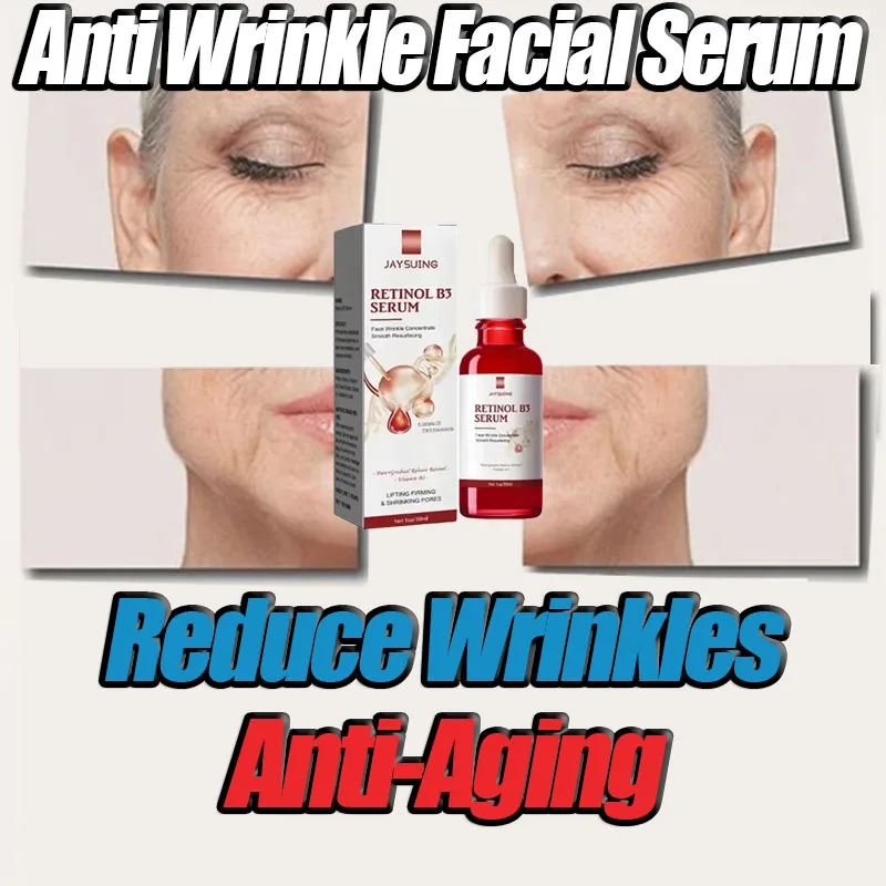 

Jaysuing Anti-Aging Reduce Wrinkle Retinol B3 Facial Serum Remove Wrinkle Fine Lines Around Eyes Feet Neck Wrinkle Skin Care