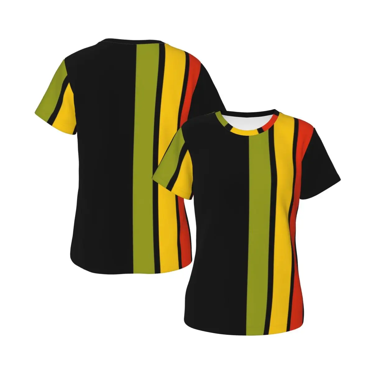 Rasta Lion Stripe T-Shirt for Women O-Neck Streetwear T Shirts Women's Short Sleeve Summer Clothes Tops