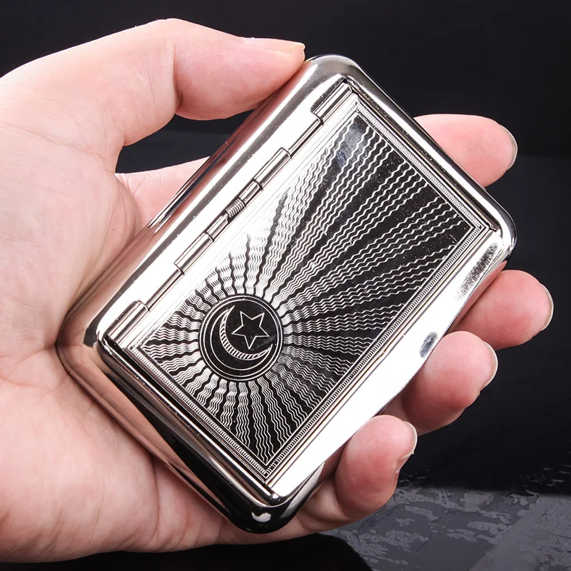 Tobacco Box Humidor Cigarette Case Silver Storage For Herb/Tobacco Cigarette Rolling With Retal Pack