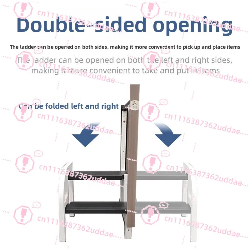 Household Embedded Heightening Ladder Cabinet Wardrobe Two-step Folding Ladder Left and Right Universal Ultra-thin Storage