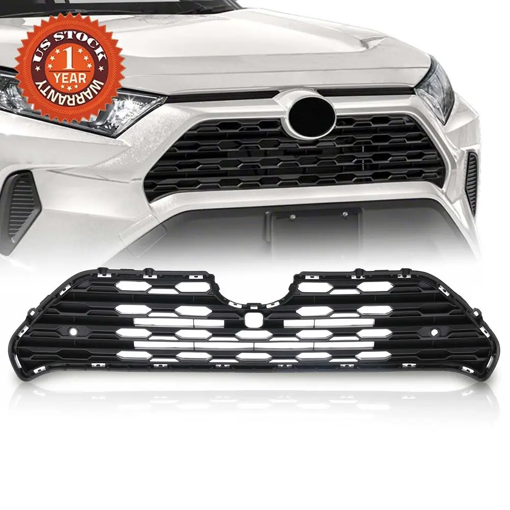 

Front Bumper Upper Black Grille Grill Assembly Fit 2019-2022 2023 Toyota RAV4 United States