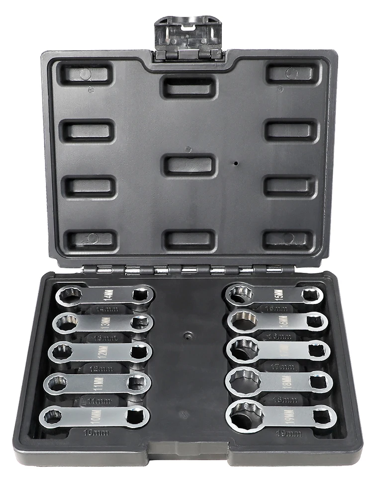 Klucz dynamometryczny 12-punktowy zestaw adapterów Napęd 3/8 Metryczny 10 szt. 10 mm - 19 mm — zdjęcie 2