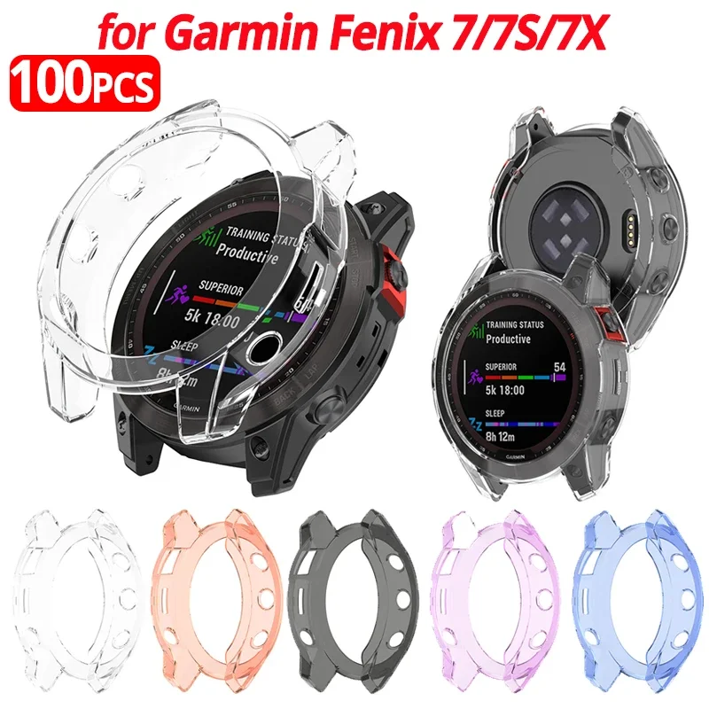 1 Pack/100PCS TPU Case for Garmin Fenix 7 Fenix 7S Fenix 7X Protectcor Case Cover Silicone Watch Accesories