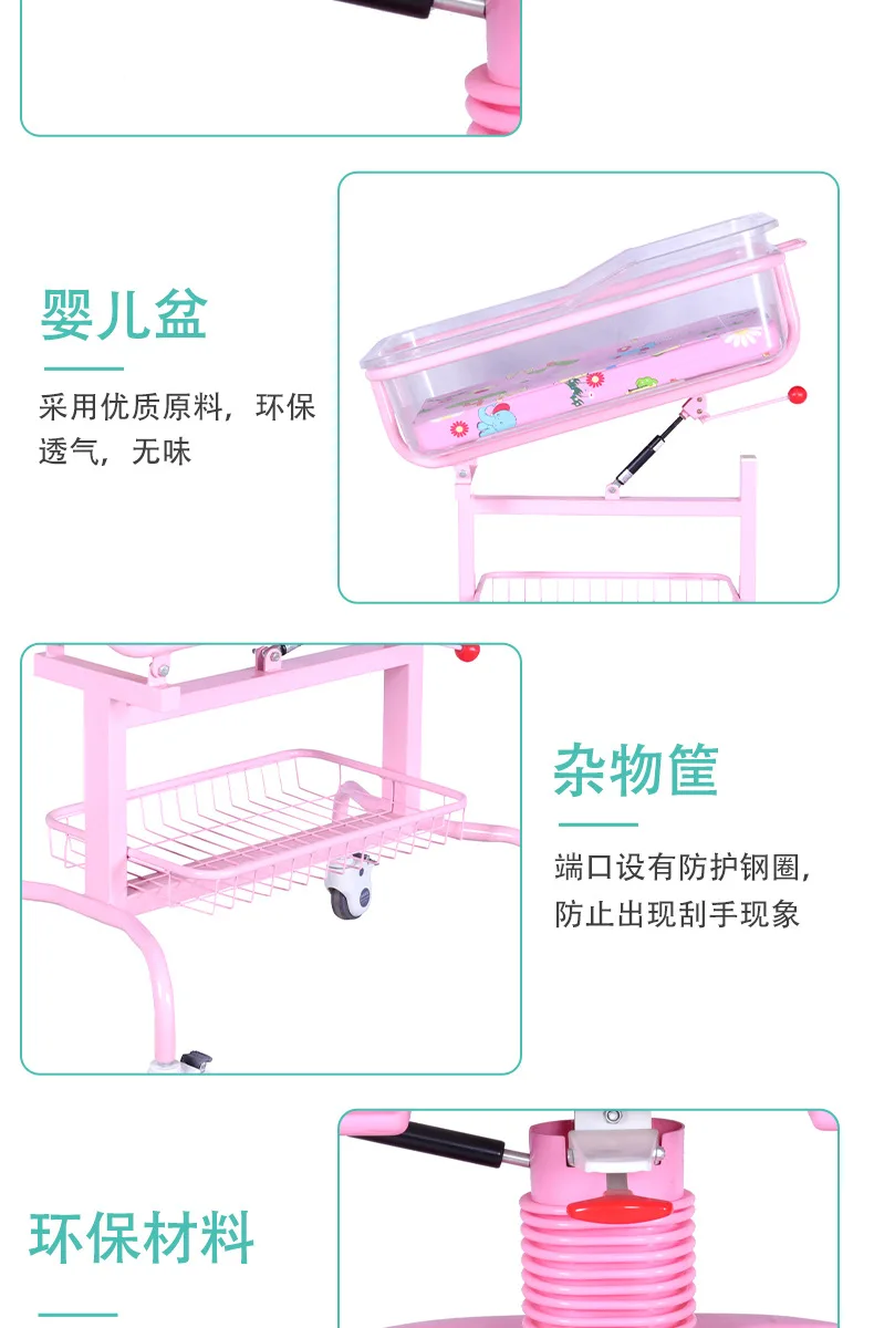 Whole Sale Stainless Steel Baby Cribs Infant Bed Medical Adjustable Hospital Baby Cot