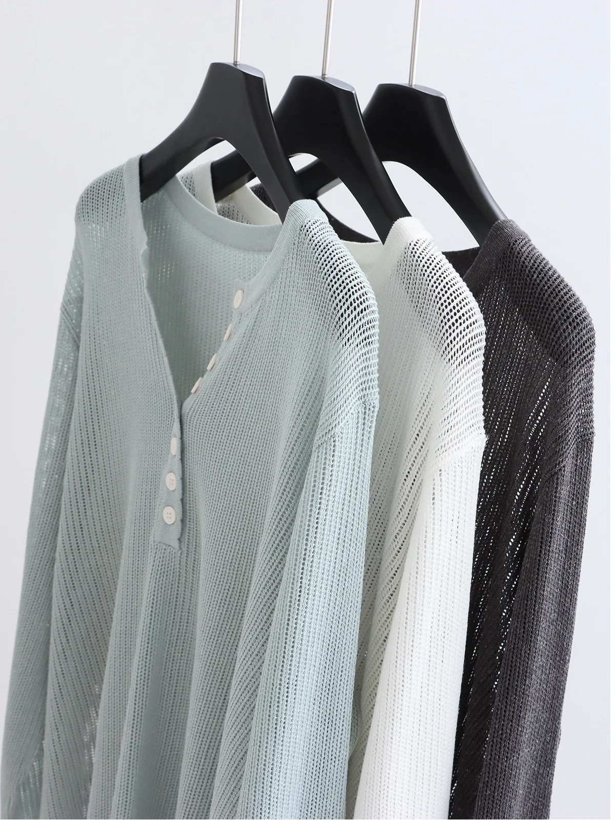 Dave&di Simple And Lazy Slightly Transparent Hollow Knitted Sweater Linen V-neck Top Summer Thin Sunscreen Cover Sweater Pullove