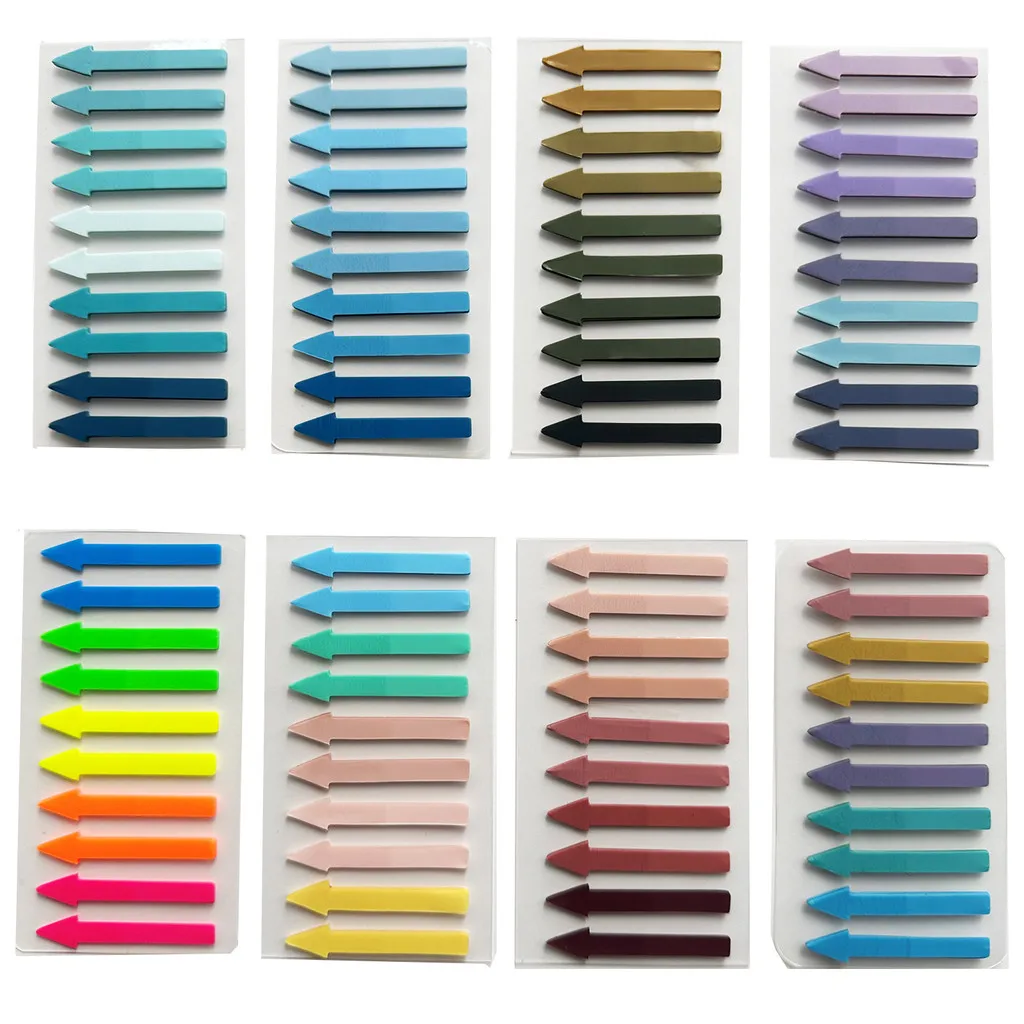 

5 шт., 200 листов, этикетки со стрелками, цветные наклейки, прозрачные самоклеящиеся указатели, флажки, липкие заметки, канцелярские принадлежности, школьные принадлежности