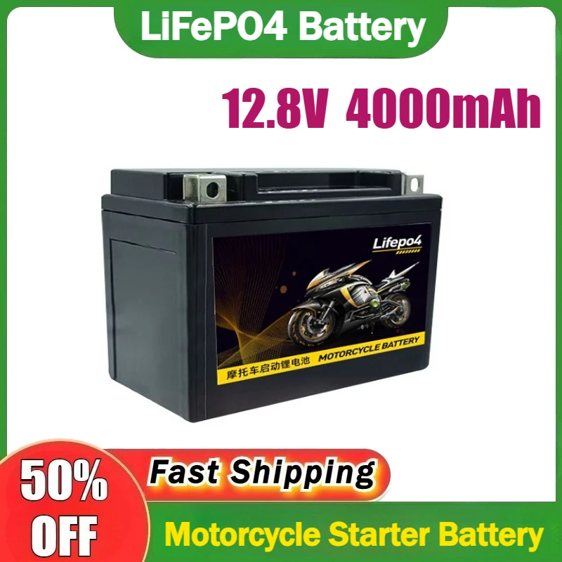 

Motorcycle Battery 12.8V LiFePO4 Lithium Ion YTX4L-BS 160CCA Size-113x70x82mm Built-in BMS Board Lithium Phosphate Ion Battery