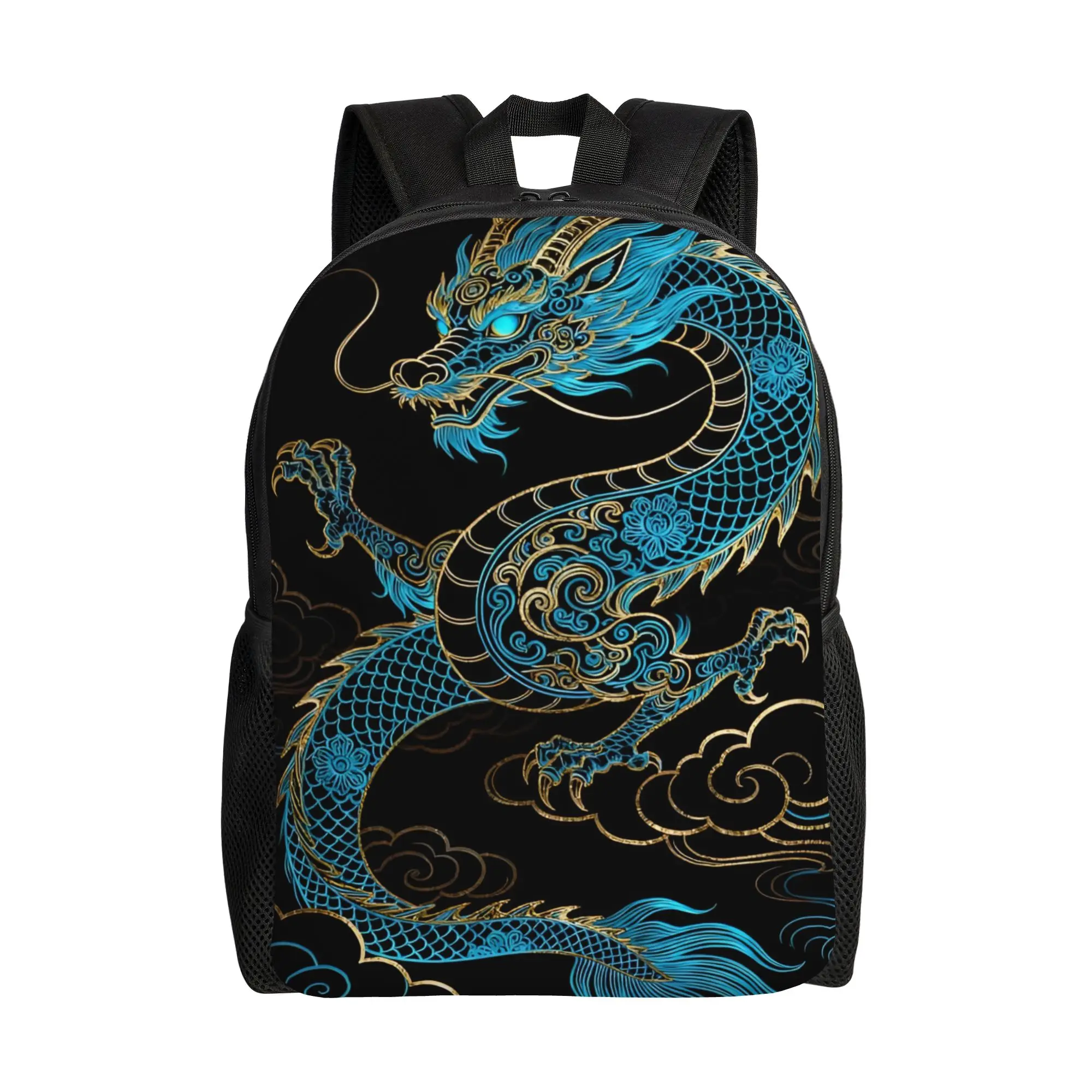 Custom China Dragon Red Backpacks for Men Women Waterproof School College Mascot Bag Print Bookbag