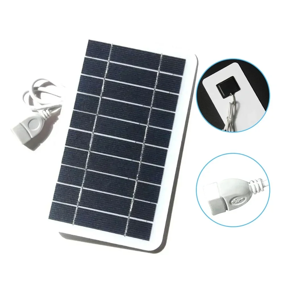 5V 5W Solar Panel Portable Solar Charging Pad With USB Safe Charging Stabilizer Battery Charger Outdoor Cell Phone Mobile Power