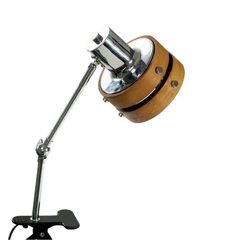 B23B LED Reading Light For Bookshelf Bedside Wall Lamp Swing Clip Retro Japanese Solid Wood Sconce With Plug In Cable