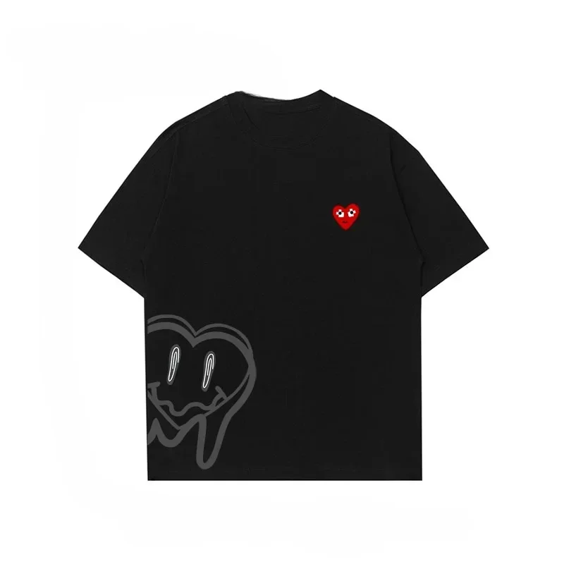 2025 New Japanese Fashion Brand Pattern Printed Pure Cotton Short Sleeve T-shirt Street Style Breathable Couple Short Sleeve