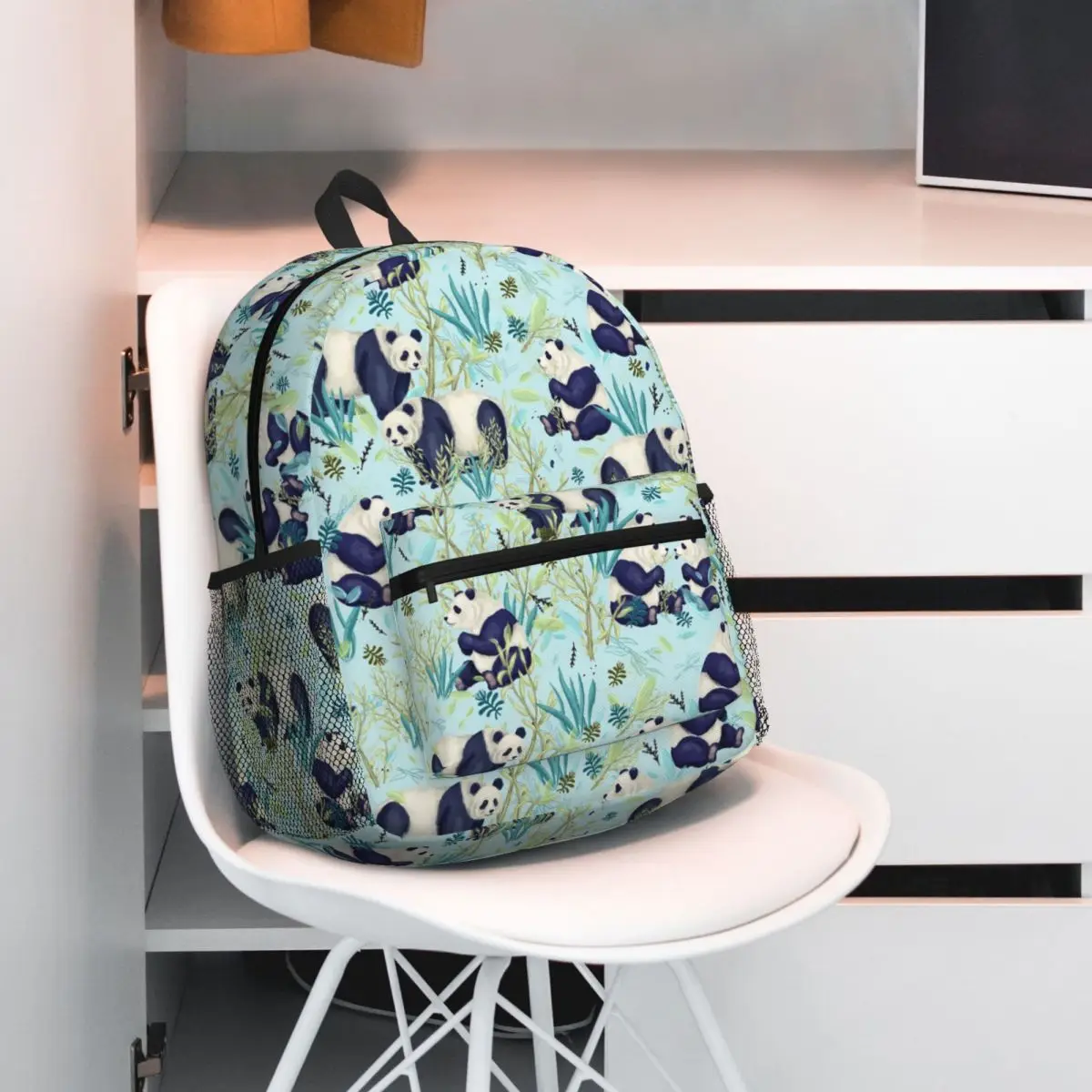 Panda Pattern Backpack Daypack Large Capacity Kids BookBag School Bag Shoulder Bags for Men Women
