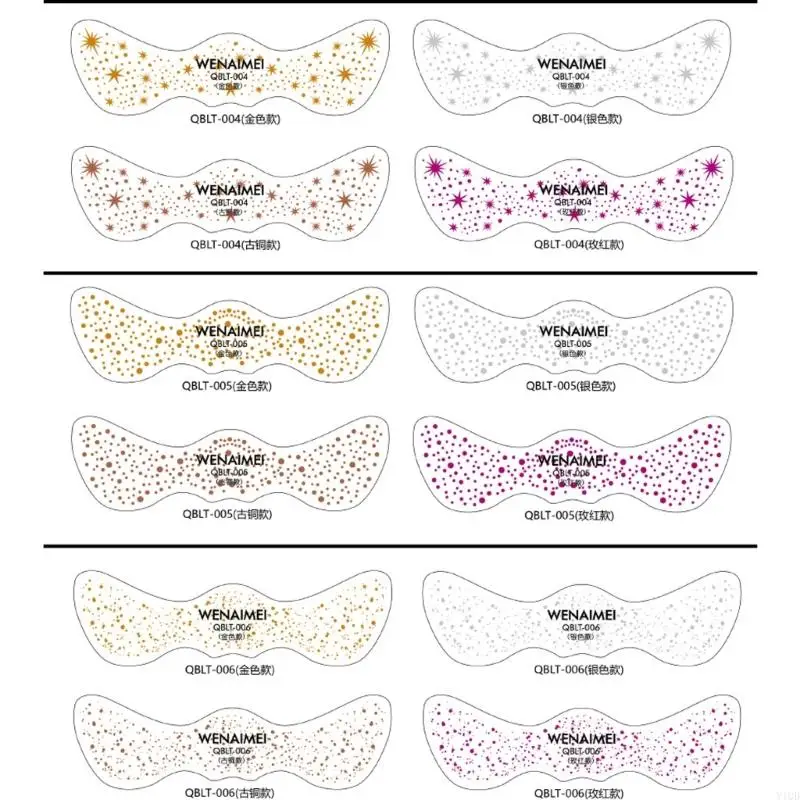 Glitter sproeten gezicht getatoeëerd, 4 vellen glitter glitter gezicht make-up stickers, Raves Festival Trinket make-up