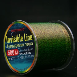 Sedal de pesca Invisible de camuflaje, monofilamento de nailon, recubierto de fluorocarbono biónico, 500m