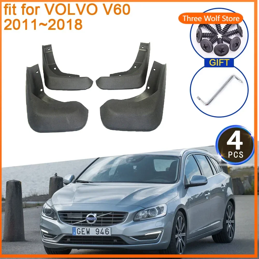 

for VOLVO V60 2011 2012 2013 2014 2015 2016 2017 2018 Mud Flaps Mudguards Splash Fender Guard Front Rear Car Stying Accessories