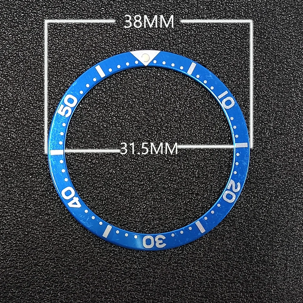 38mm Flat Aluminum Bezel Insert Rings NO luminous Watch Cases Replace Accessories Watches Parts