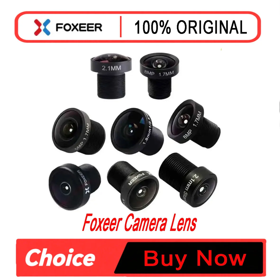 Original Foxeer Replacement Camera Lens 1.7mm 1.8mm 2.1mm 2.5mm Lens/M8 M12 Wide Angle Lens for Toothless/Predator/Falkor Camera