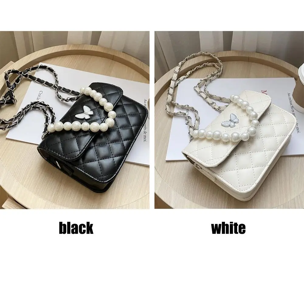 Fashion Pearl Shoulder Bag PU Leather Handbags Women Trendy All-Match Tote Underarm Bags