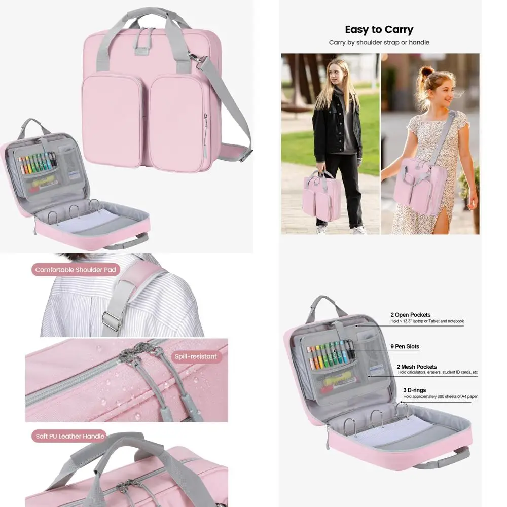 classeur-a-fermeture-eclair-a-3-anneaux-avec-bandouliere-poignee-et-multi-poches-pour-l'ecole-–-classeurs-de-4-pouces-convient-aux-appareils-de-13-pouces