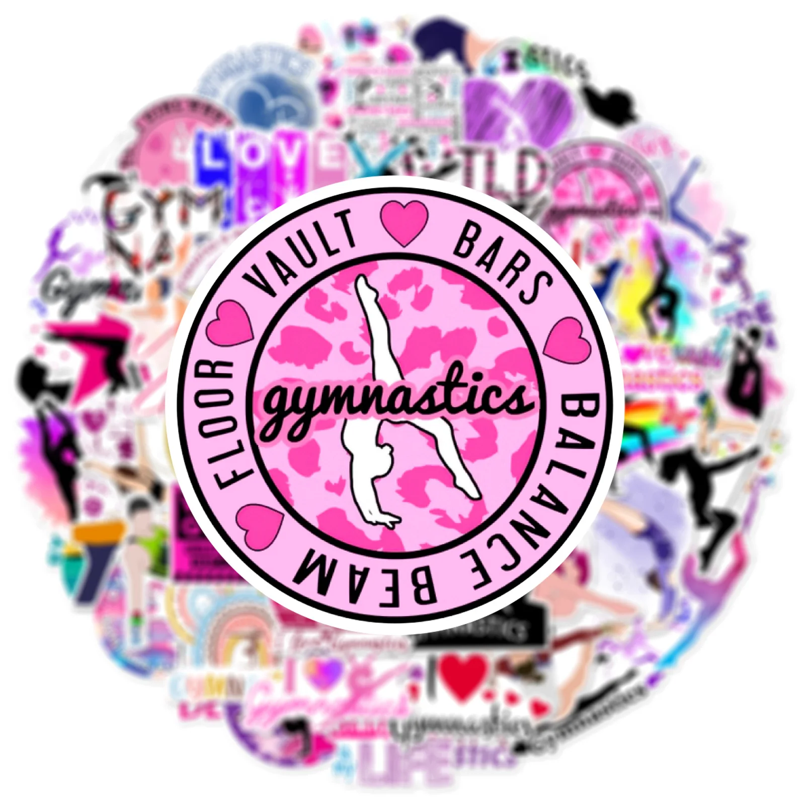 

50PCS Sports Gymnastics Stickers Graffiti Water Bottle Luggage Laptop Phone Bicycle Guitar Decals Waterproof Kids Toys Gifts