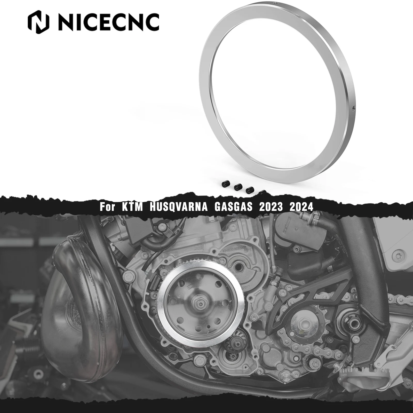 

NICECNC 7oz Flywheel Weight 304 Stainless Steel For Husqvarna TE300 TE250 2024-2025 For KTM EXC 300 XCW 300 GasGas EC300 EC250