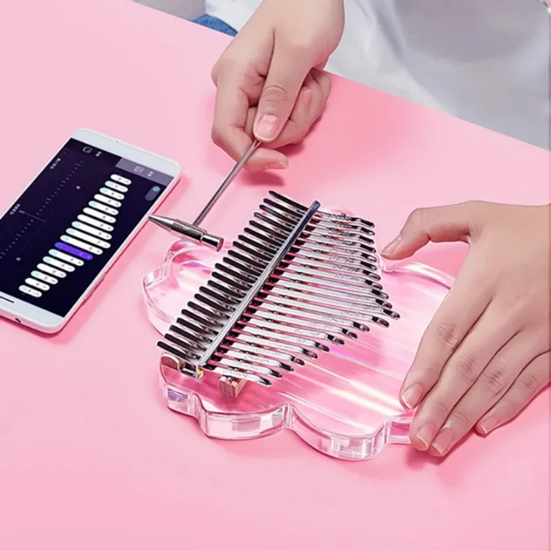 Mini Transparent Kalimba 21 Keys Professional Kalimba Beautiful Toy Percussion Musical Instrument Accessories Funny Gift Kids