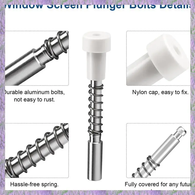 

2025 New-30 Pack Window Screen Plunger Latches 5/32 Inch X 1-1/2 Inch,For Aluminum Window Screens,Plunger Latch Clips