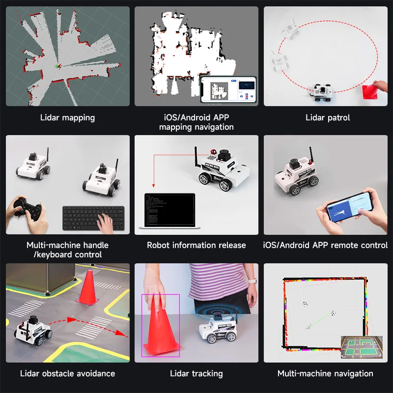 Micro ROS Educational Robot Car ROS2-Humble PC Virtual Machine System AI Lidar SLAM Mapping Navigation DIY Electronic Kit