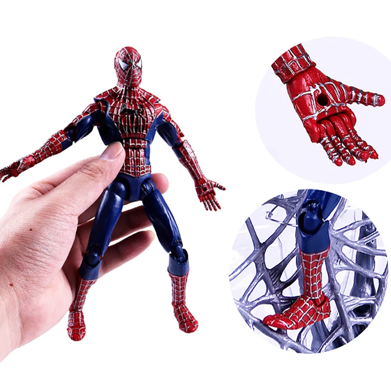 24cm NECA Avengers Peter Parker Figures The Amazing Action Figure Cobwebs Collection Spider Movable Figurine Model Toys